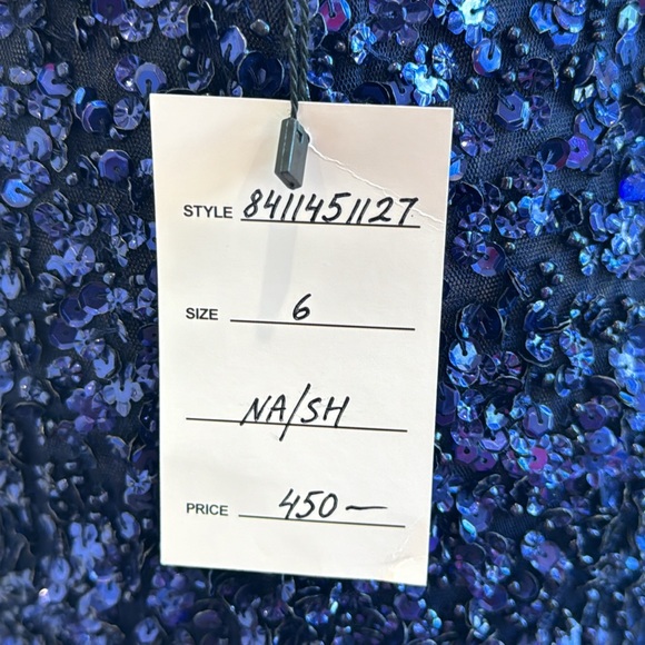 Sherri Hill Long Formal Gown Prom Dress Size 6 Sequin Spaghetti Strap - Picture 9 of 14